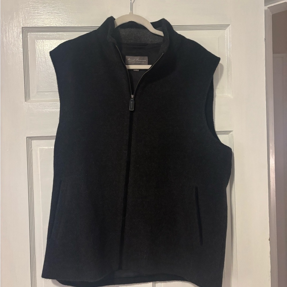 Daniel Cremieux Men's Black/Dark Gray Zip-Up Sweater Vest